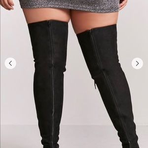 Over the knee suede boots
